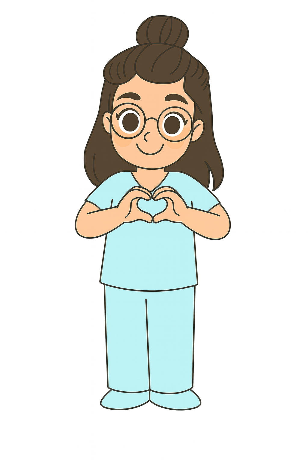 La chica Oposi formando un corazón con las manos