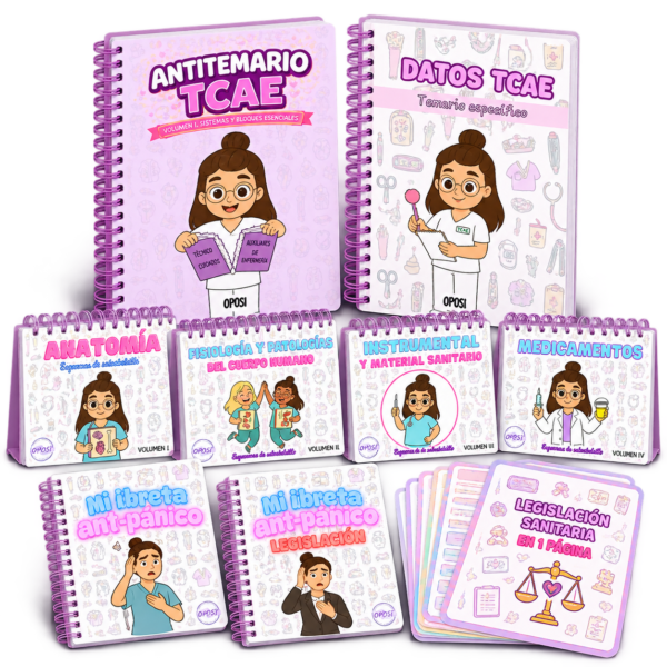 Pack Salvavidas TCAE con sus libros impresos en 3D