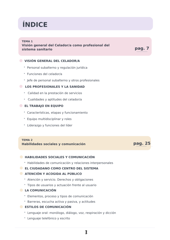 Temario Visual Celador/a